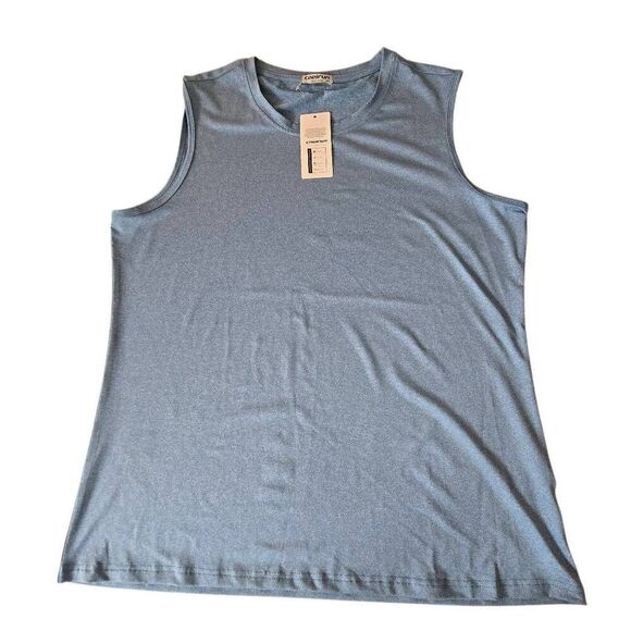 NWT CoolRun Womens Heather Sleeveless Crew Neck Athletic Tank Top Blue XXL - Picture 1 of 9
